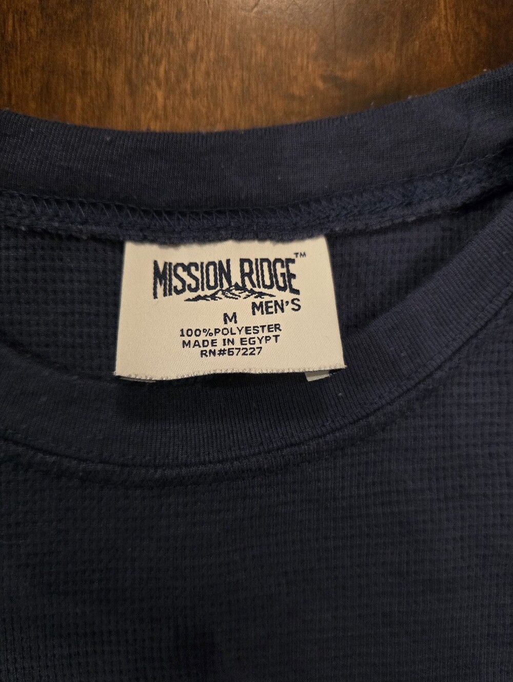 Mens Mission Ridge M navy Blue Long Sleeve Thermal Henley